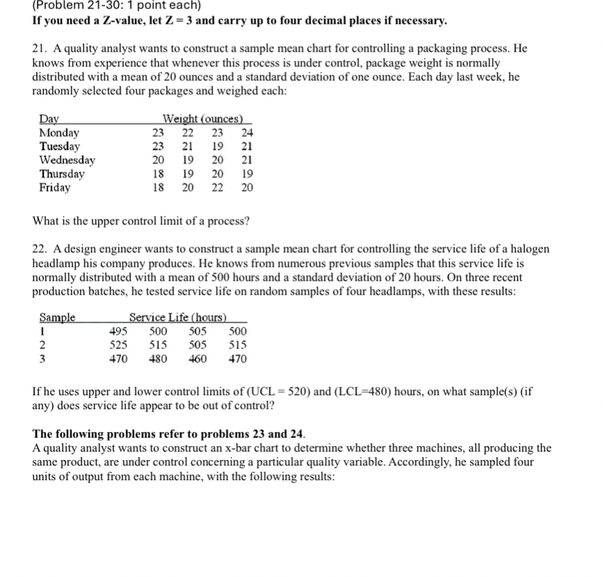 ( Problem 2 1 - 3 0 : 1 point each ) If you need