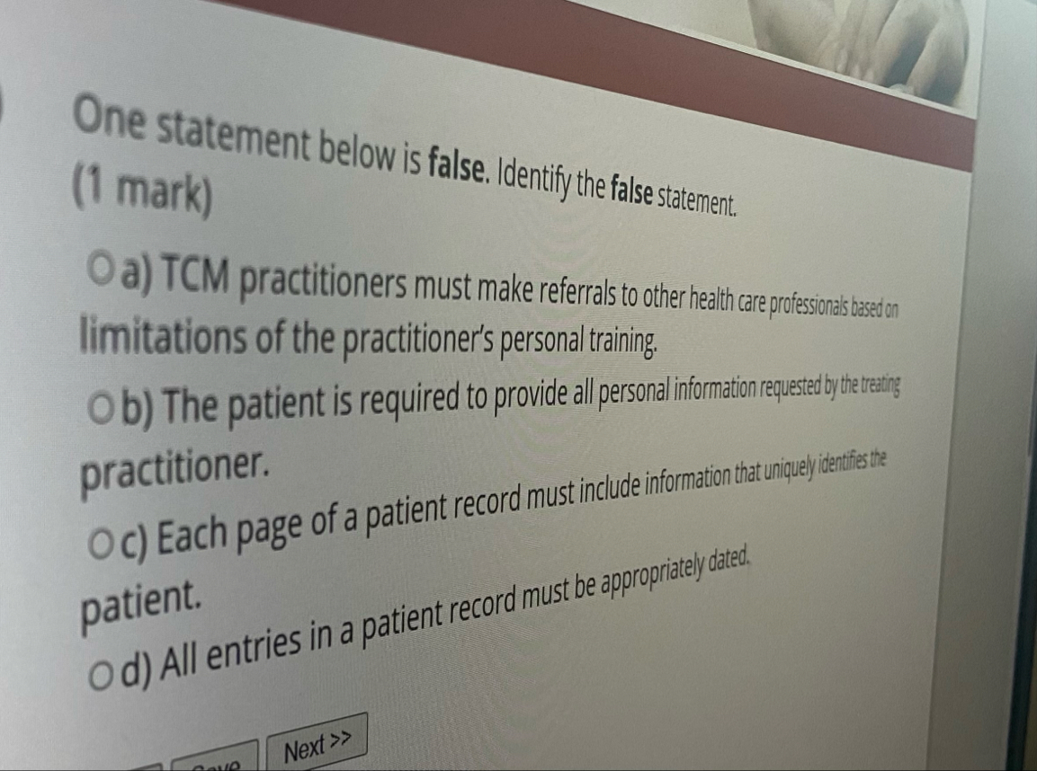 One statement below is false. Identify the false