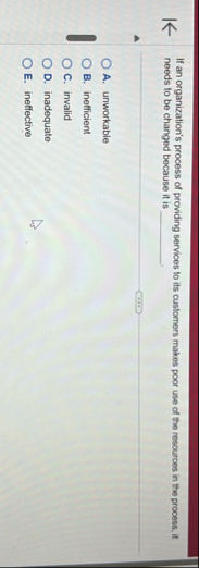 If an organization's process of providing