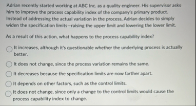 Adrian recently started working at ABC Inc. as a