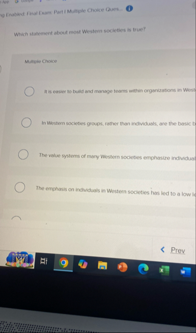 Ave ig Enabled: Final Exam: Part I Multiple