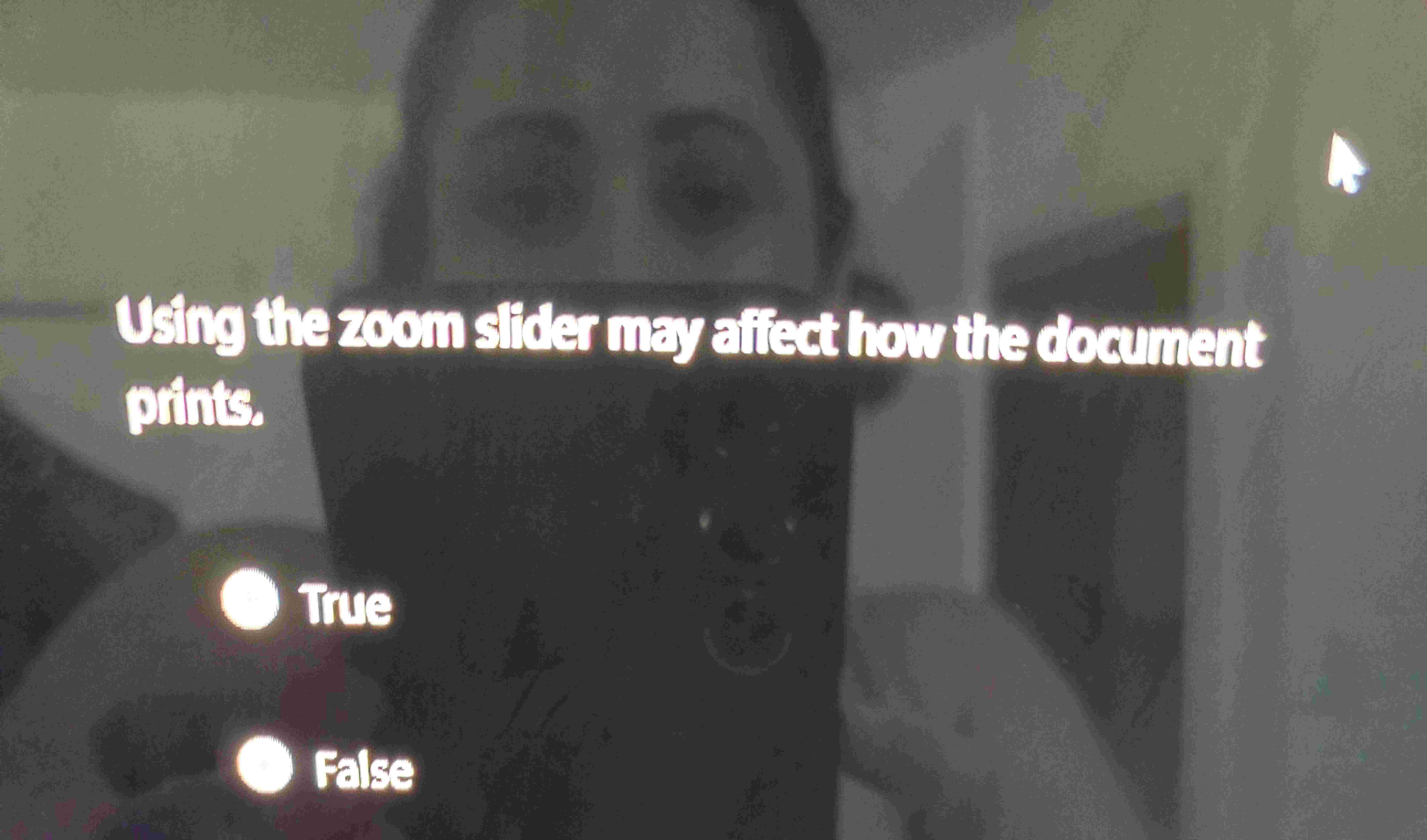 Using the zoom slider may affect how the document