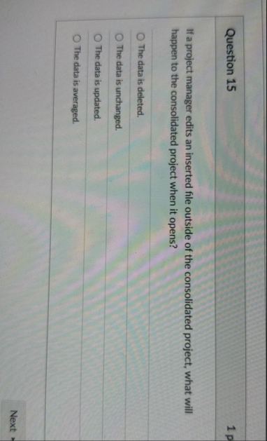 Question 9 1 pts Which of the following is true