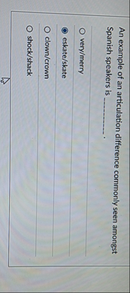 An example of an articulation difference commonly