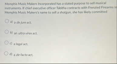 Memphis Music Makers Incorporated has a stated