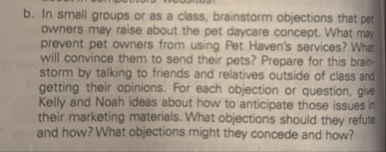 b . In small groups or as a class, brainstorm