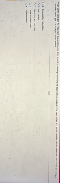 When Sarah started at the restaurant as a