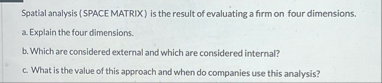 Spatial analysis ( SPACE MATRIX ) is the result
