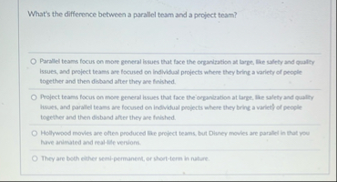 What's the difference between a parallel team and