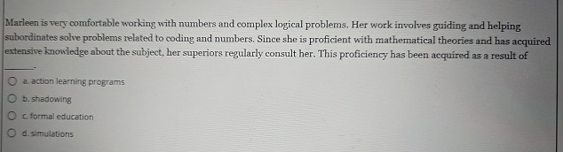 Marleen is very comfortable working with numbers