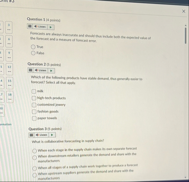 Question 1 ( 4 points ) 3 Forecasts are always