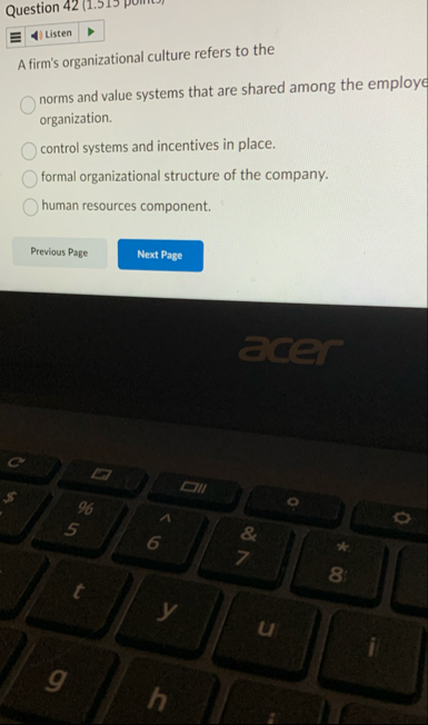 Question 4 2 ( 1 . 5 1 5 point ) A firm's