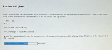 Problem 3 - 2 3 ( Static ) Long - Ufe Insurance
