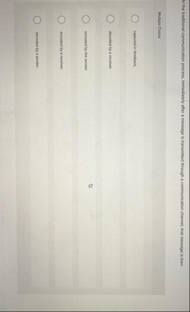 In the traditional communication process,