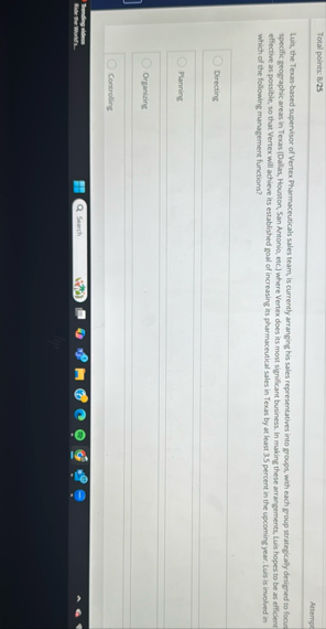 Total points: 8 / 2 5 Attempt Luis, the Tesas -