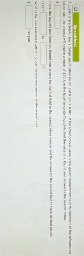 A quality characteristic has a deslign