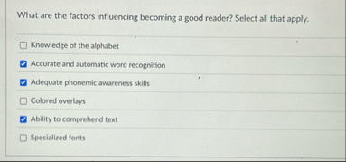 What are the factors influencing becoming a good