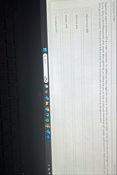 Total points: 1 7 / 2 5 Attempts le Suppose you