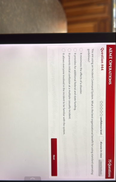 AEMT OPERATIONS 7 5 Questions Question \ 4 4