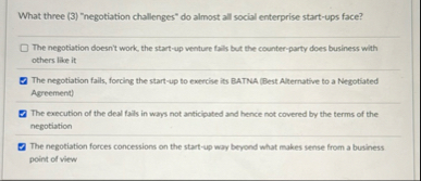 What three ( 3 ) "negotiation challenges" do
