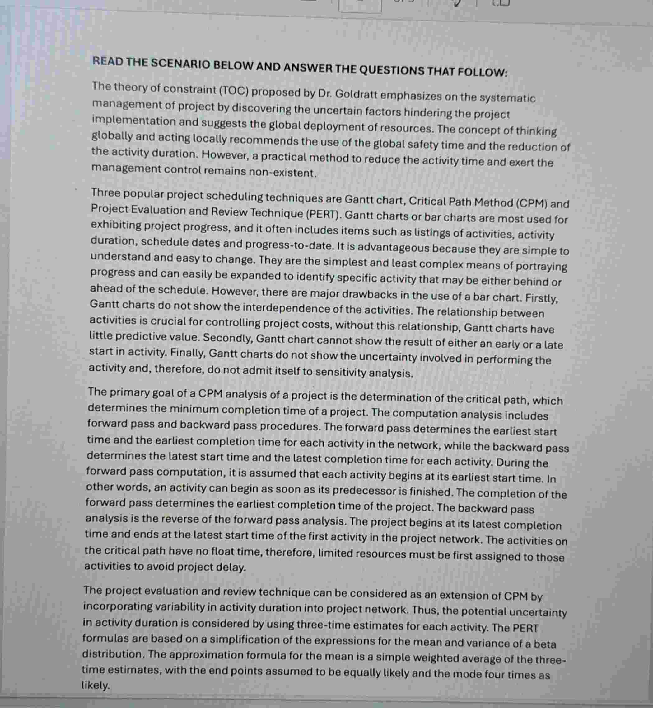 Question 1 [ 1 5 Marks ] Three popular project