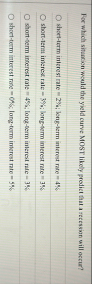 For which situation would the yield curve MOST