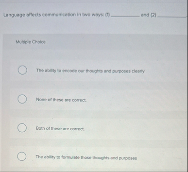 Language affects communication in two ways: ( 7 )