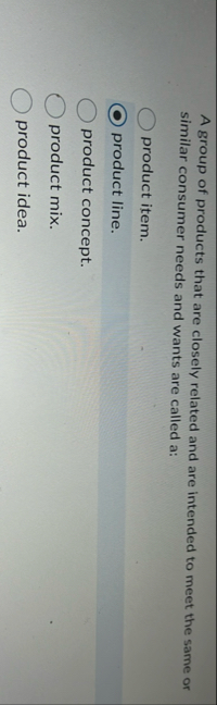 A group of products that are closely related and