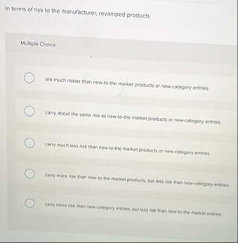 In terms of risk to the manufacturer, revamped