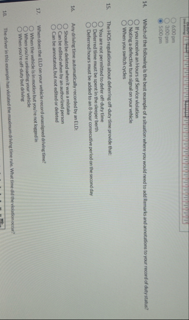 6 : 0 0 pm 3 : 0 0 p m 5 : 0 0 p m 1 4 . Which of