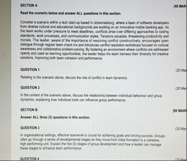 SECTION A [ 4 0 MAR Read the scenario below and