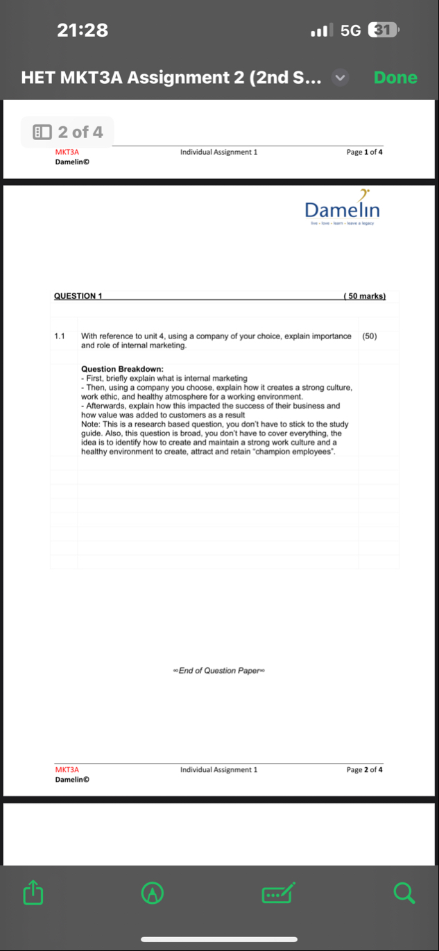 QUESTION 1 ( 5 0 marks ) 1 . 1 With reference to