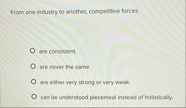 From one industry to another, competitive forces