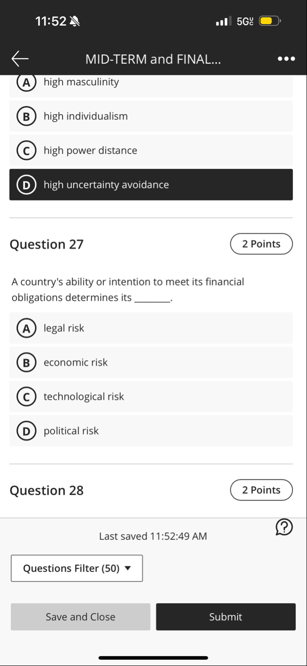 1 1 : 5 2 5 Gu MID - TERM and FINAL... ( A ) high