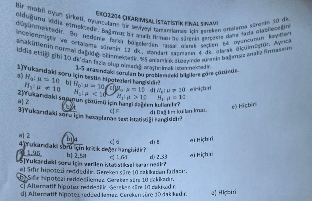 EKO 2 2 0 4 I K A R I M S A L ISTATISTIK FINAL