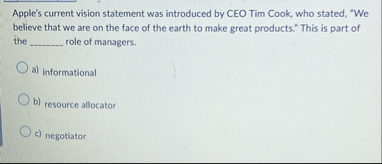 Apple's current vision statement was introduced