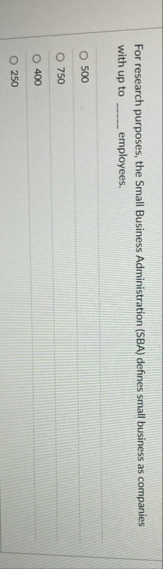 For research purposes, the Small Business