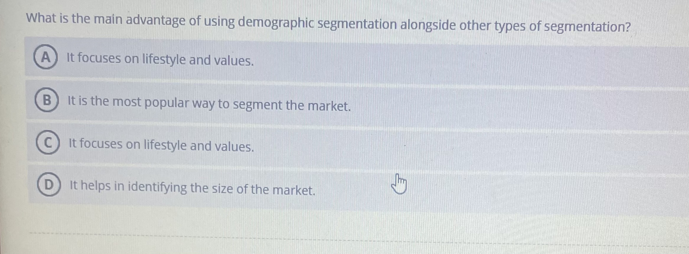 What is the main advantage of using demographic