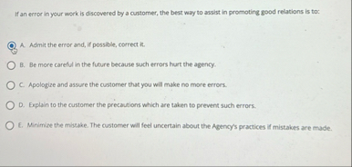 If an error in your work is discovered by a