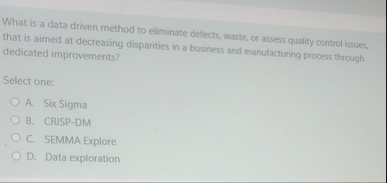 What is a data driven method to eliminate