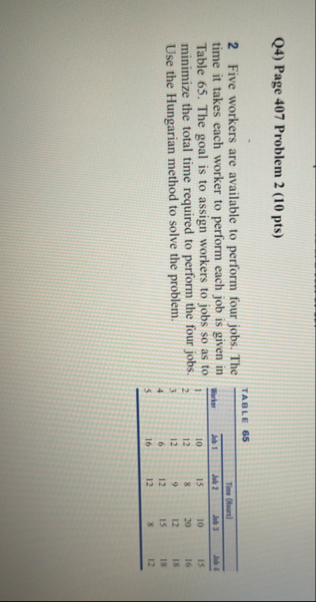 Q 4 ) Page 4 0 7 Problem 2 ( 1 0 pts ) 2 Five