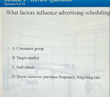 What factors influence advertising scheduling A