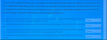 You work for California Farms, Inc, a producer of