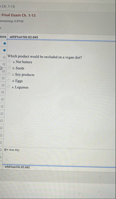 Ch . 1 - 1 3 Final Exam Ch . 1 - 1 3 temaining: 1
