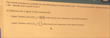 Sund The overall average on a process you are