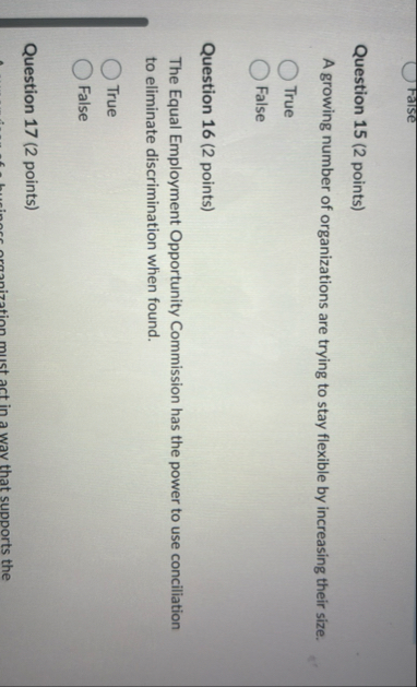 Question 1 5 ( 2 points ) A growing number of