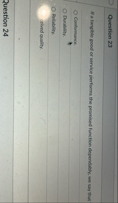 Question 2 3 If a tangible good or service