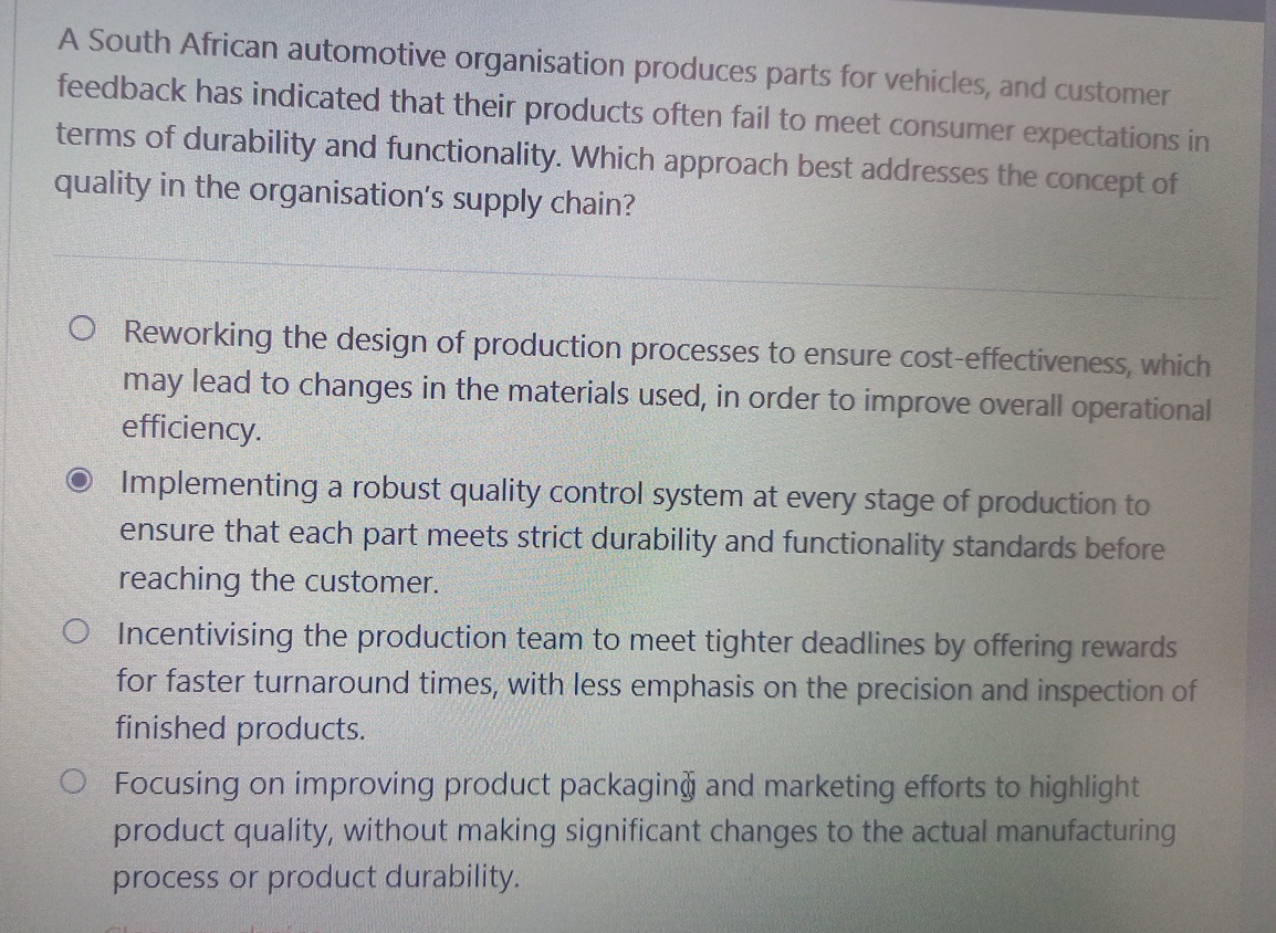 A South African automotive organisation produces