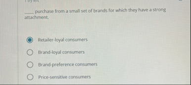 q , purchase from a small set of brands for which