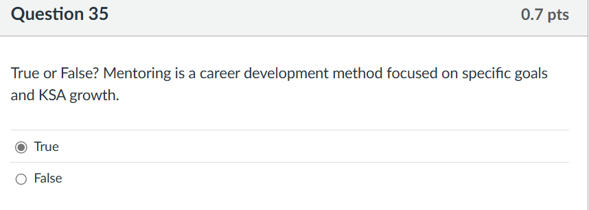 Question 3 5 True or False? Mentoring is a career